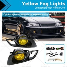 Yellow Fog Lights Suitable for Honda Civic EK EM 2/3/4 Dr JDM Lamp Kit 99-00