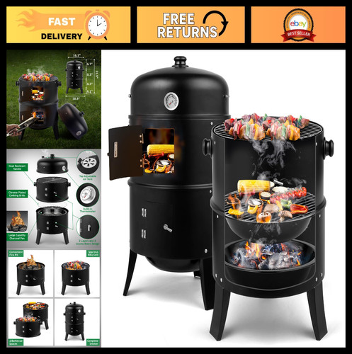 Vertical charcoal bbq - 17",