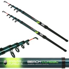 Telescopic Beachcaster Fishing Rod x2 12ft Sea Beach Pier Travel Rods Pair