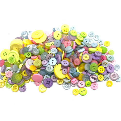 Coloured mixed buttons - coloured, buttons-plastic
