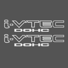 2x White i-VTEC DOHC Vinyl Decal for Honda Acura ivtec Stickers Emblem Fast ship