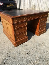 Partners Desk. Antique Oak. 