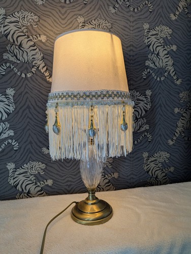 Vintage glass brass table - vintage,