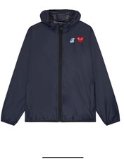 Play Commes des Garcons x K-Way Full Zip Jacket Cagoule Navy Sz M