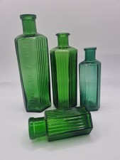 Set of 4 Green Poison Bottles