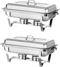 WILPREP 2-Pack 9L Chafer Chafing Dish Set Stainless Steel Bain Marie Food Warmer