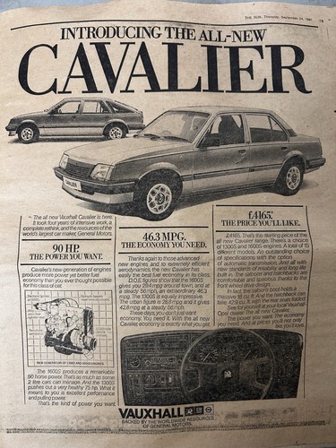Vauxhall cavalier vintage news - vintage,