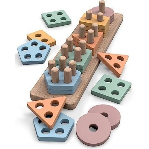 Wooden sorting stacking toys - wooden,