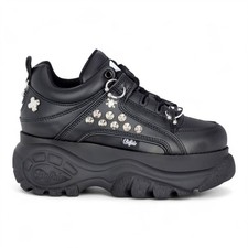 Buffalo 1339-14 Punk Womens Studded Black Chunky Platform Trainers Sneakers