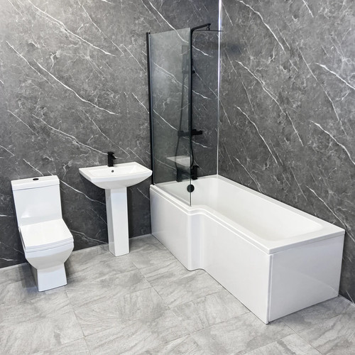 Shower bath suite - suite, black