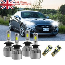 For Hyundai Coupe GK 55w Super White Xenon HID High/Low/Side LED Headlight Bulbs