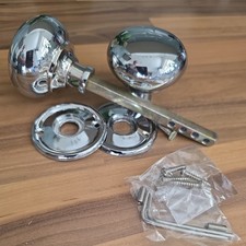 1 x Chrome Door Knobs Rim Lock