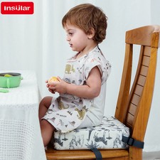Adjustable Kids Booster Seat Cushion Baby Dining Heightening Pad w/ Safety Strap