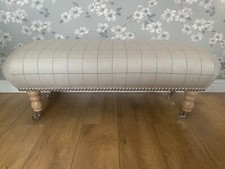 A new footstool in Laura Ashley Orton Seaspray fabric