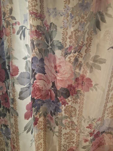 Sheer rose curtain panels - curtain,