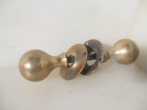 Victorian brass door knobs - door,