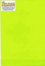 A4 Yellow Acetate 200 Micron x 5 Sheets - Coloured, Dyslexia, Transparent Film