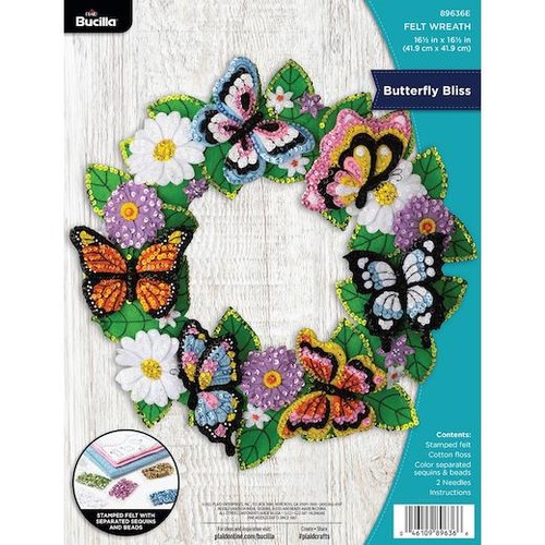 Bucilla felt wreath - bucilla, 16.5"