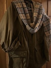 Barbour Sand  4oz wax lightweight hooded Bedale jacket size large in VGC