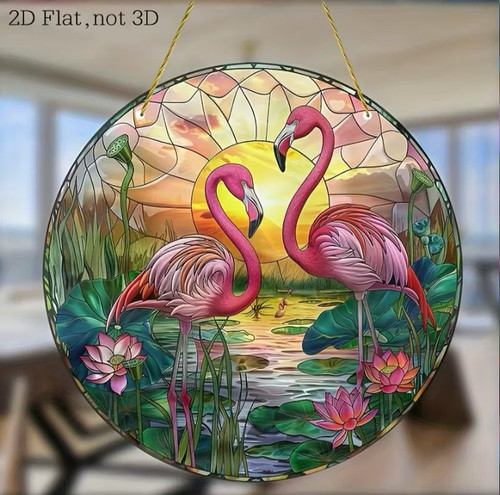 Pink flamingo suncatcher - suncatcher,