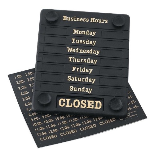 Hours business open closed - hours,