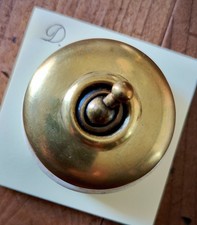 Original Vintage Antique Brass and Ceramic Dolly Toggle Switch (D)
