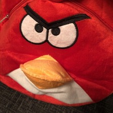 Angry Birds Red Bird Head Plush Backpack Bag with Adjustable Straps