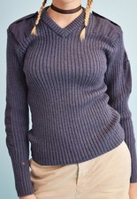 British air force blue-gray wool jumper pullover military sweater RAF armyv-neck