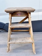 VINTAGE BAYWOOD FOLDING WOOD STEP LADDER STOOL RETRO WORKSHOP SEAT