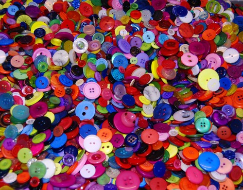 Mixed craft buttons - mixed, of