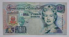 1995 Government of Gibraltar - 1 Gibraltar Pound Banknote First Run AA 080888 *