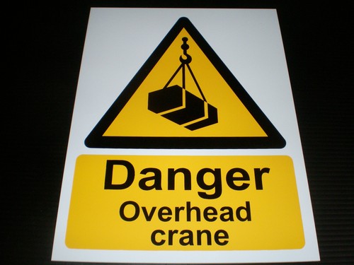 Danger overhead crane - overhead, plastic
