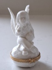 White Cherub Trinket Pill Box