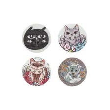 50pcs Cat Theme Wooden Button for Sewing Scrapbooking Knitting Craft DIY Decor