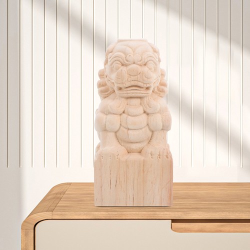 Wooden lion sculpture fence - lion,