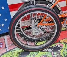 🍎 20" Red line S2 Slick Tire fit Schwinn Stingray Krate Banana Seat Muscle Bike