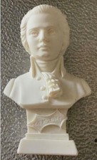 W.A.MOZART,STUNNING VINTAGE SIGNED ALABASTER BUST.5” TALL.223.6 g.EXCELLENT COND