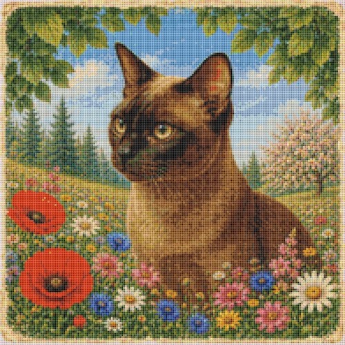 Burmese kitten cat - in, summer
