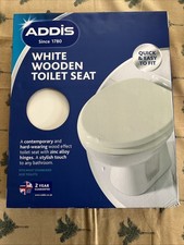 ADDIS White Wooden Toilet Seat