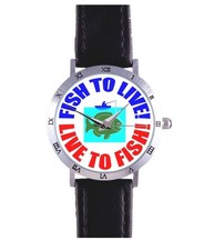 LIVE TO FISH WATCH: FISHING, ROD, REEL, LURE, BASS, TROUT,PIKE,RARE COLLECTIBLE!