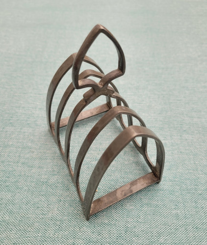 Vintage hammered pewter toast - hammered,