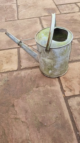 Vintage galvanised watering - galvanised,