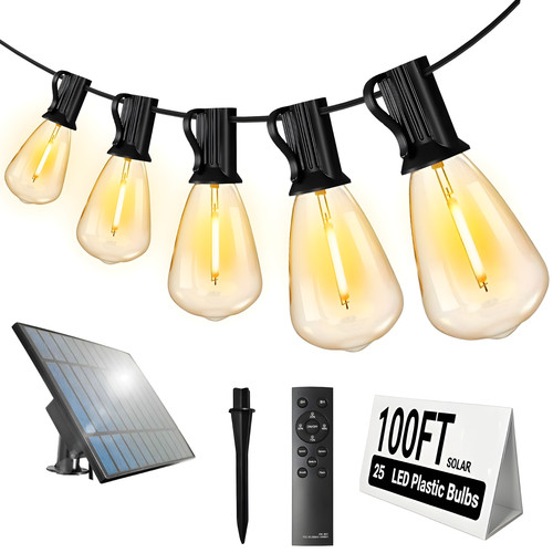 Solar outdoor string lights - string,