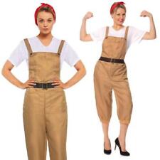 WW2 40s Land Girl Womens Army World War 2 Fancy Dress Costume Size UK 8 - 22