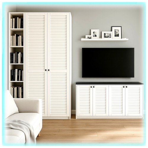 Pine louvered furniture - pine, door