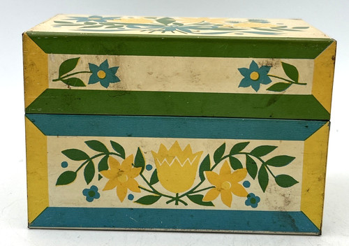 Vintage metal recipe box - vintage,
