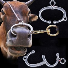 Cow Cattle Nose Ring Stainless Steel Nose Ring for Cow Cattle Metal Cow Spring