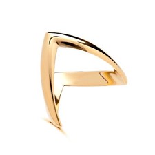 9ct Yellow Gold on Silver Double Wishbone Band Ring size K to V