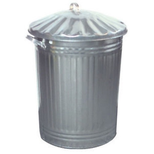 Galvanised metal bin - bin, home