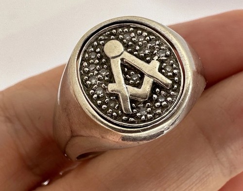 9ct white gold masonic - masonic, swivel